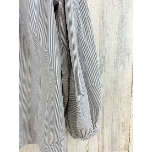 Ann Mashburn Meryl Shirt Sz L Blue Stripe Blouse - Picture 12 of 14